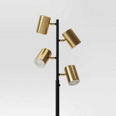 Dean Spotlight Floor Lamp Black/Brass (Includes LED Light Bulb) - Threshold™