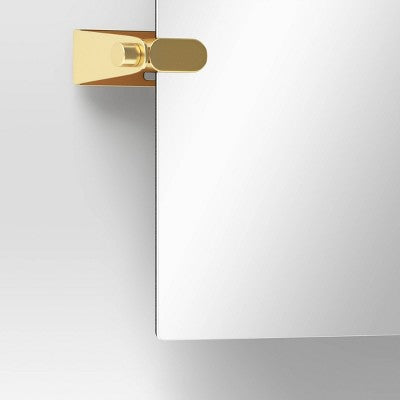 20" X 30" Frameless Rectangular Pivot Mirror Brass - Threshold™