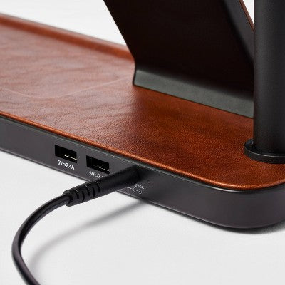 Wireless Charging Stand & Lamp (Includes LED Light Bulb) - Threshold™: Desk Lamp With USB Port, Qi Certified, Dimmable