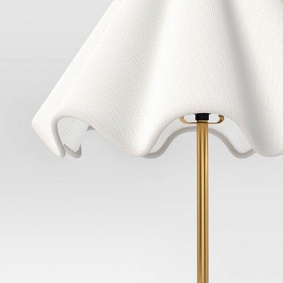 Wavy Shade Collection With Ceramic Base Floor Lamp Green - Threshold™