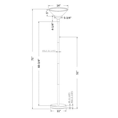 Torchiere Floor Lamp With Glass Shade - Threshold™