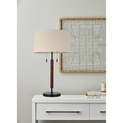 Wood Table Lamp (Includes LED Light Bulb) Black - Threshold™