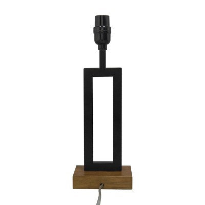  Weston Window Small Lamp Base Black - Threshold™: Modern Rectangle, No Assembly Required, ETL Listed