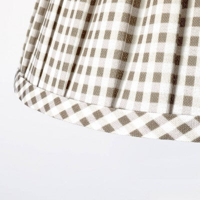  Ceramic Table Lamp With Gingham Print Pleated Shade White (Includes LED Light Bulb) - Threshold™ Designed With Studio McGee