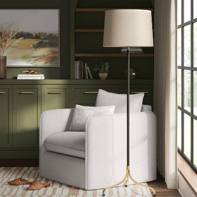  Traditional Three Leg Floor Lamp Black (Includes LED Light Bulb) - Threshold™