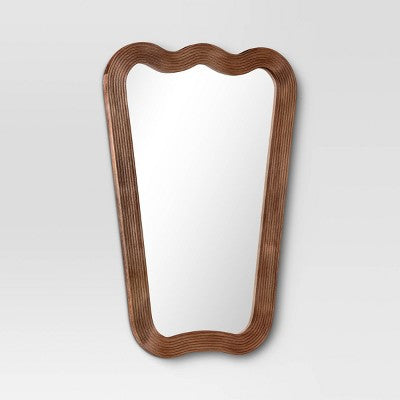  22"x30" Ribbed Wood Wall Mirror - Threshold™