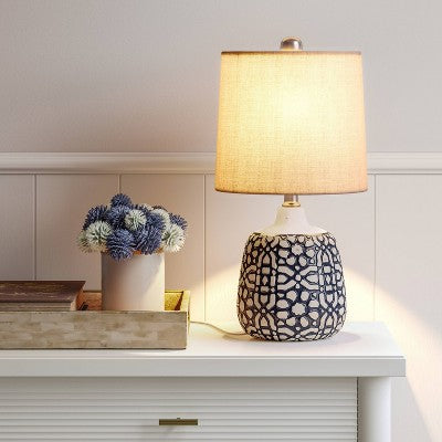  Assembled Ceramic Table Lamp Blue - Threshold™
