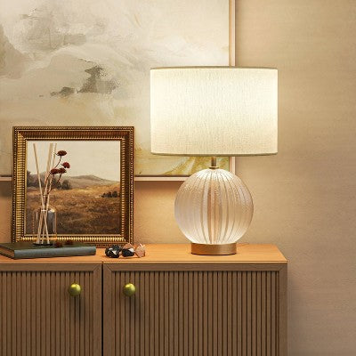  Small Ribbed Glass Lamp Base Clear - Threshold™