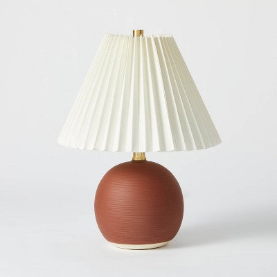  Oval Table Lamp With Pleated Shade (Includes LED Light Bulb) Red - Threshold™ Designed With Studio McGee