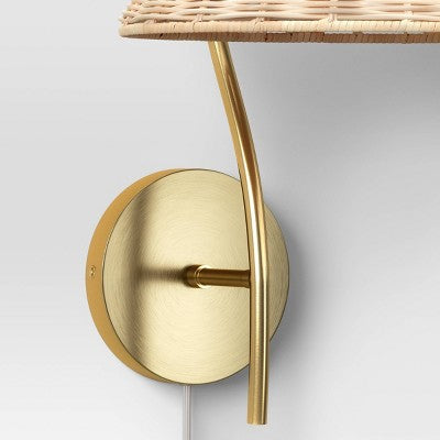  Rattan Wall Sconce Light Brass - Threshold™