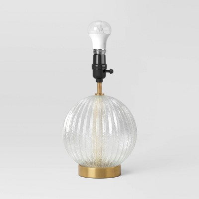 Small Ribbed Glass Lamp Base Clear - Threshold™
