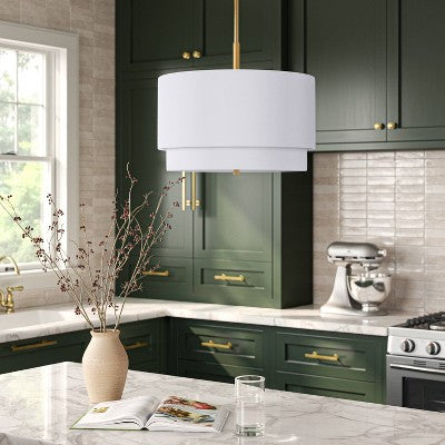  Knurled Metal Stacked Drum Pendant - Threshold™