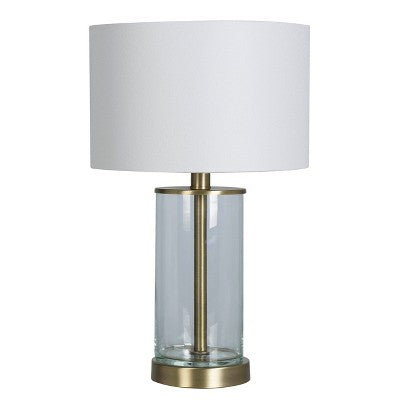  Fillable Accent With USB Table Lamp Brass - Threshold