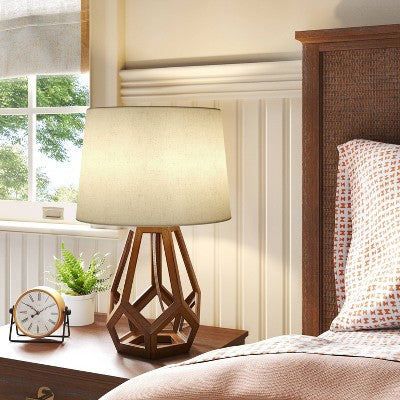  Large Wood Geo Assembled Table Lamp - Threshold™