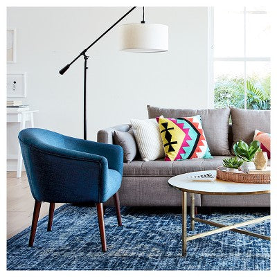  70"x16" Cantilever Drop Pendant Swing Arm Floor Lamp Brown - Threshold™: Adjustable, Metal Body, Linen Shade