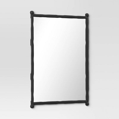  24"x33" Decorative Forged Metal Wall Mirror Black - Threshold™