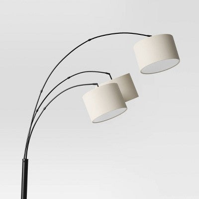  Avenal 3-Head Shaded Arc Floor Lamp Black - Threshold™