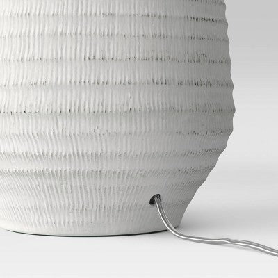  19"x8.5" Large Textured Ceramic Lamp Base White - Threshold™