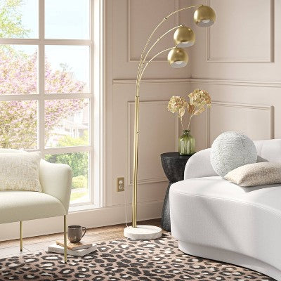  Span 3-Head Metal Globe Floor Lamp Brass - Threshold™