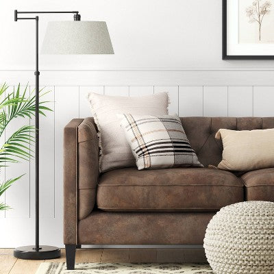  Traditional Oil Rubbed Swing Arm Floor Lamp Brown - Threshold™