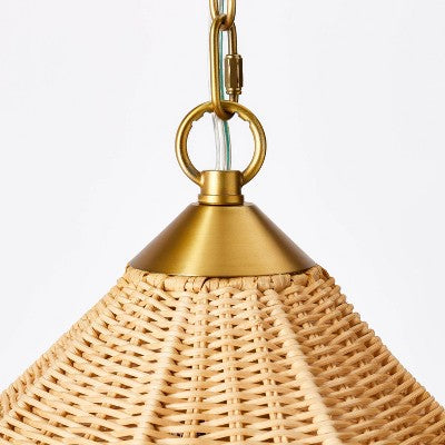  Tapered Rattan Ceiling Light Brown - Threshold™ Designed With Studio McGee