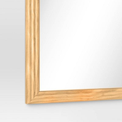  22" X 65" Fluted Arch Floor Mirror Light Natural - Threshold™: Pine Frame, No Assembly Required