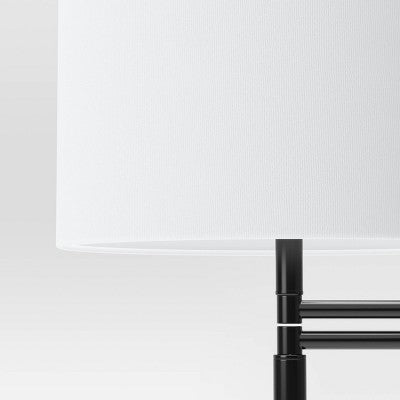  Metal Column Swing Arm Floor Lamp Black/White - Threshold™