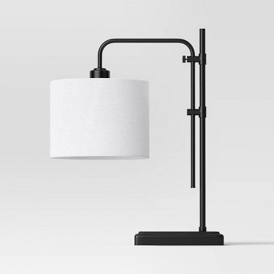  Knox Adjustable Shaded Table Lamp Black - Threshold™: Modern, In-Line Switch, ETL Listed
