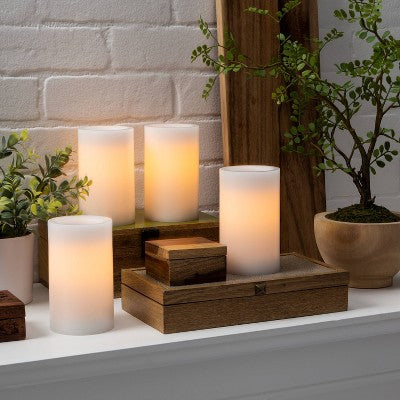  5" X 3" LED Flameless Black Wick Candle White - Threshold™
