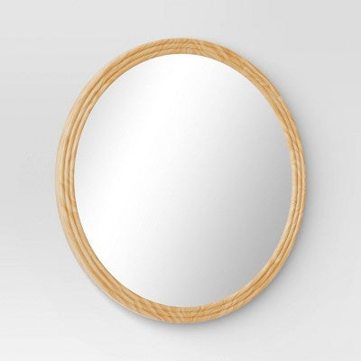  28" Round Fluted Circle Wall Mirror Natural - Threshold™