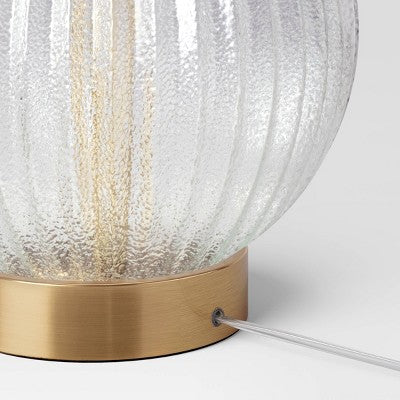  Small Ribbed Glass Lamp Base Clear - Threshold™