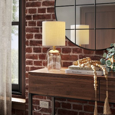  Glass Cylinder Mini Table Lamp With Open Base Clear - Threshold™