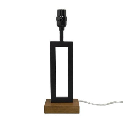  Weston Window Small Lamp Base Black - Threshold™: Modern Rectangle, No Assembly Required, ETL Listed