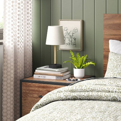  Mini Rattan Wrap Stick Table Lamp Black - Threshold™