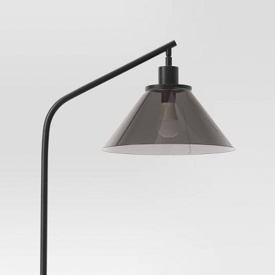  Smoked Glass Floor Lamp Black - Threshold™