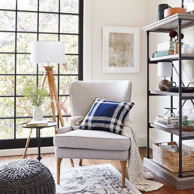  Oak Wood Tripod Floor Lamp Dark Brown - Threshold™