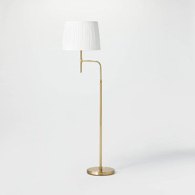  Adjustable Floor Lamp Brass Iron With Pleated Shade - Threshold™ Designed With Studio McGee