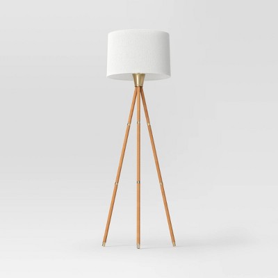  Rattan Wrapped Tripod Floor Lamp Gold - Threshold™
