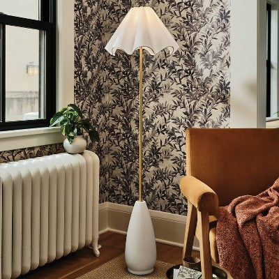  Wavy Shade Collection Ceramic Floor Lamp White - Threshold™