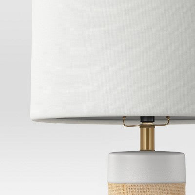  Ceramic Table Lamp With Natural Wrap White - Threshold™