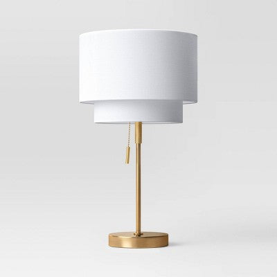  Double Shade Knurled Collection Table Lamp Gold - Threshold™