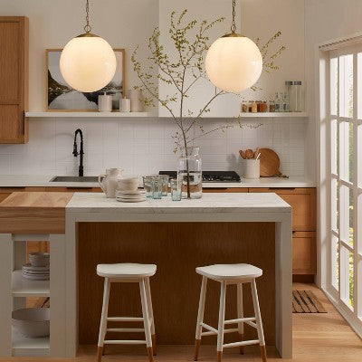  Milk Glass Ceiling Pendant Brass - Threshold™ Designed With Studio McGee