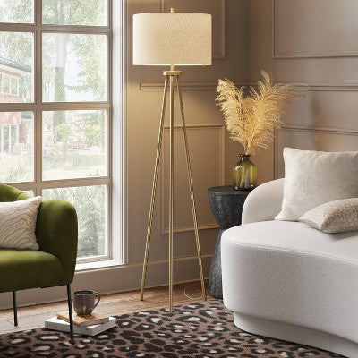  Ellis Tripod Floor Lamp Brass - Threshold™