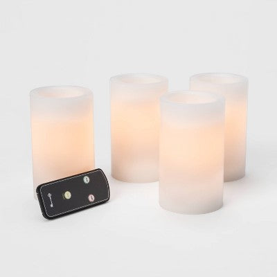  5" X 3" LED Flameless Black Wick Candle White - Threshold™