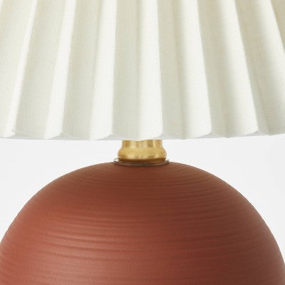  Oval Table Lamp With Pleated Shade (Includes LED Light Bulb) Red - Threshold™ Designed With Studio McGee
