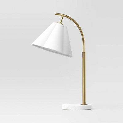  Scalloped Shade Table Lamp With Marble Base White - Threshold™
