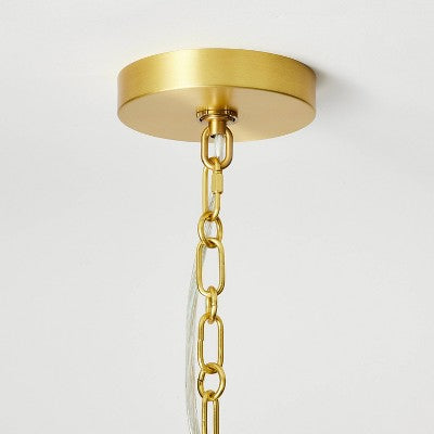 Reeded Glass Pendant Brass - Threshold™ Designed With Studio McGee