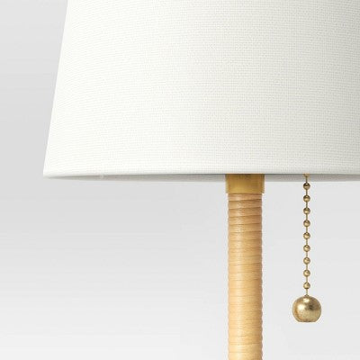  Mini Rattan Wrap Stick Table Lamp Brass - Threshold™
