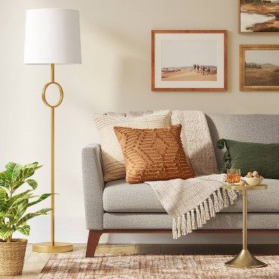  Metal Ring Floor Lamp Brass (Includes LED Light Bulb) - Threshold™