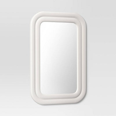  24"x36" Textured Wall Mirror White - Threshold™